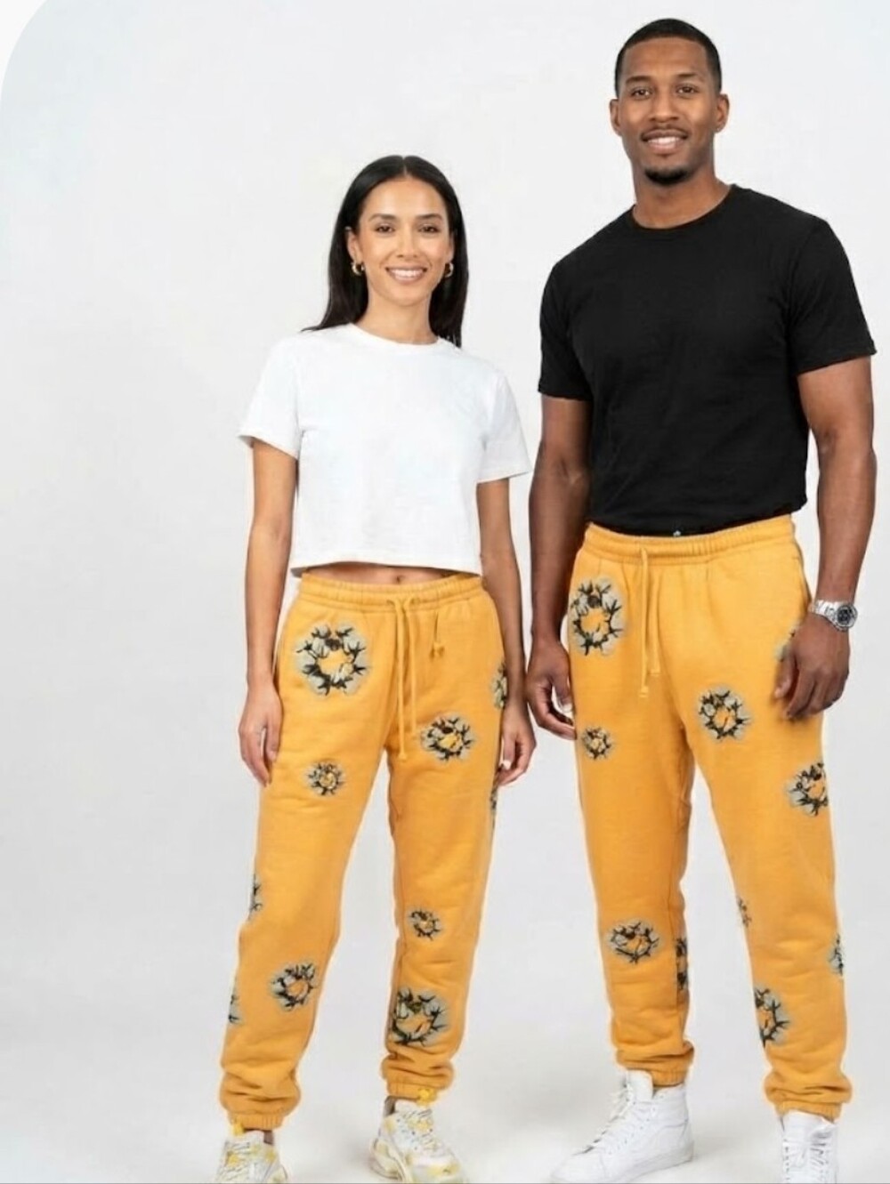 Denim Tears Cactus Wreath Unisex Sweatpants Yellow Size L NWT